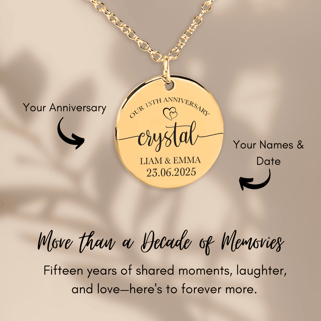 Coin Necklace - 15th Crystal Anniversary