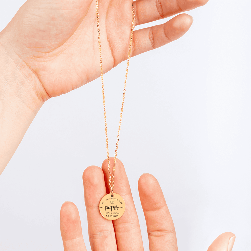 Coin Necklace - 1st Paper Anniversary