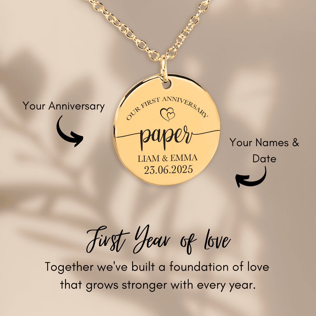 Coin Necklace - 1st Paper Anniversary