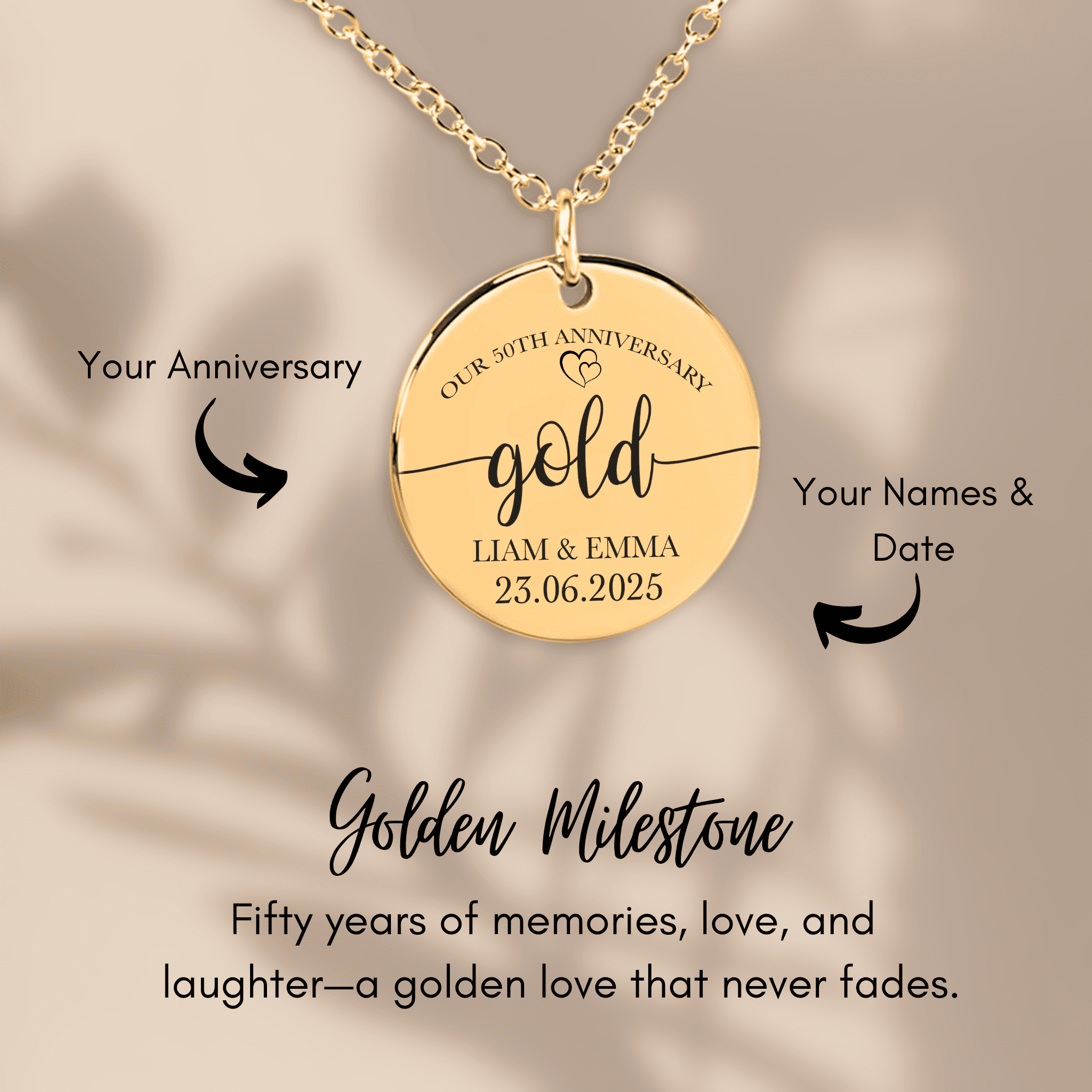 Coin Necklace - 50th Gold Anniversary