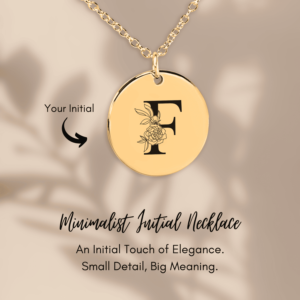 Floral Initial Necklace – F