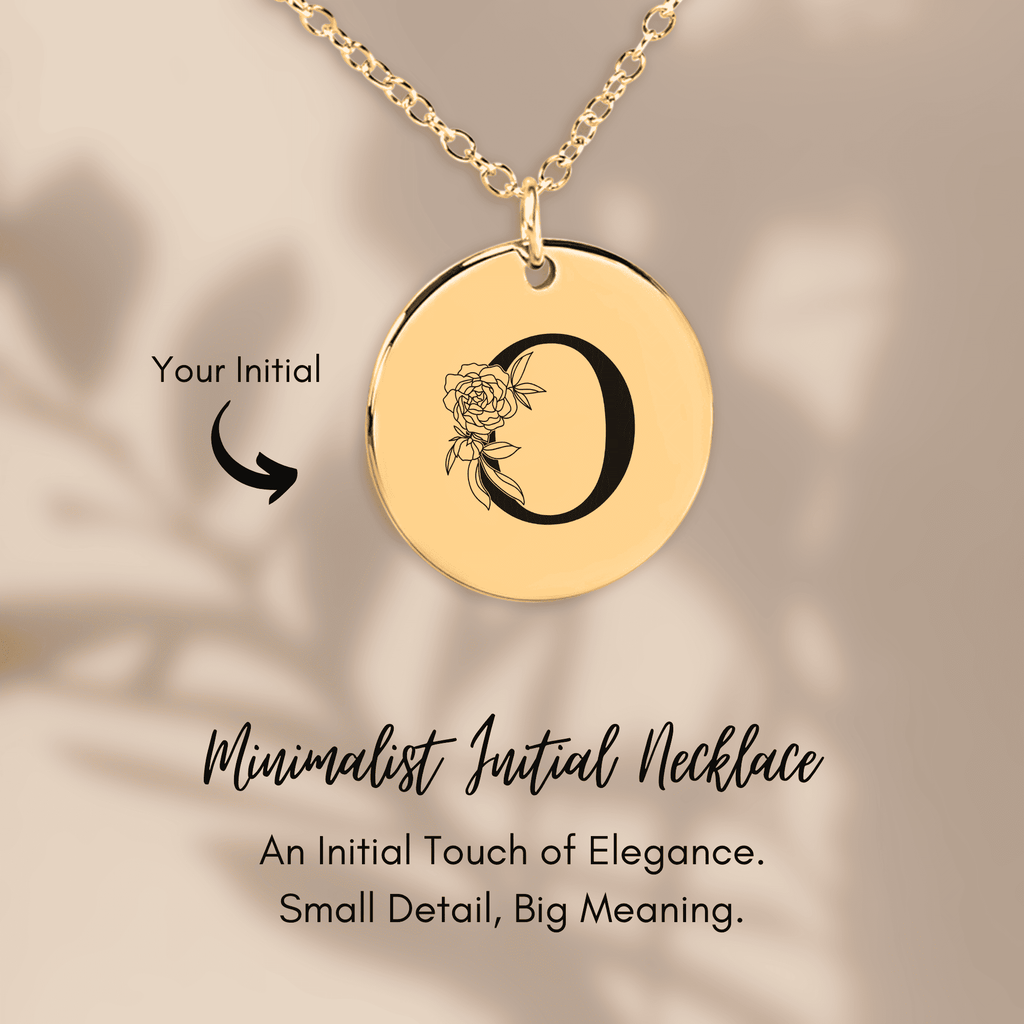 Floral Initial Necklace – O
