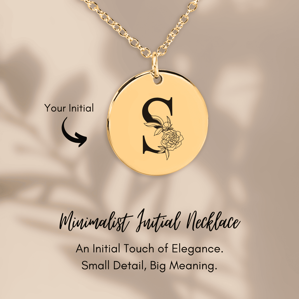 Floral Initial Necklace – S