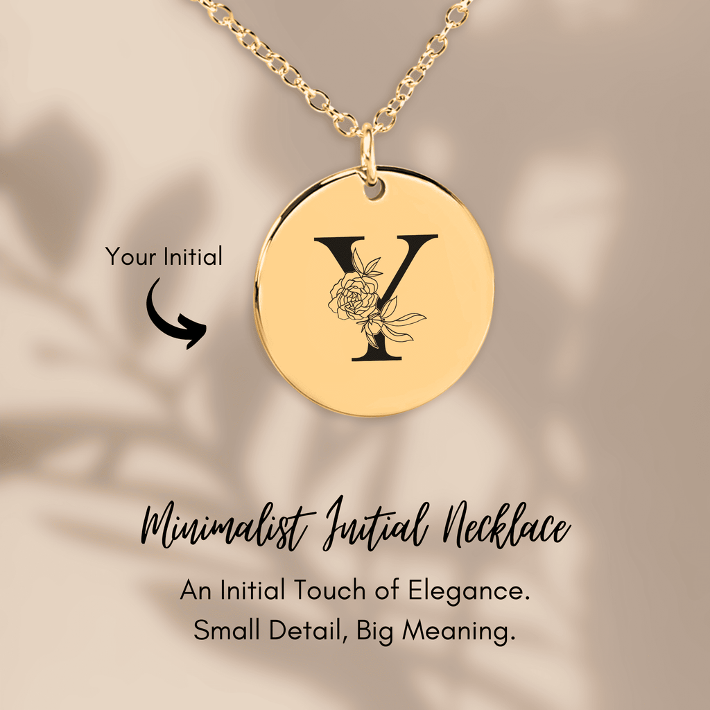 Floral Initial Necklace – Y