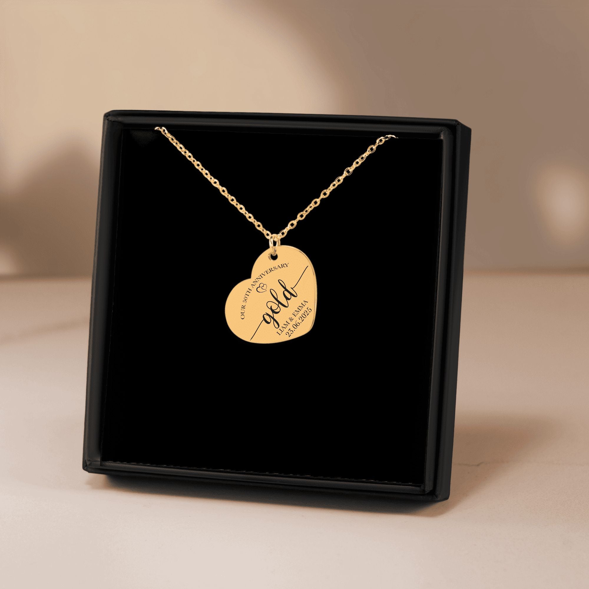 Heart Necklace - 50th Gold Anniversary