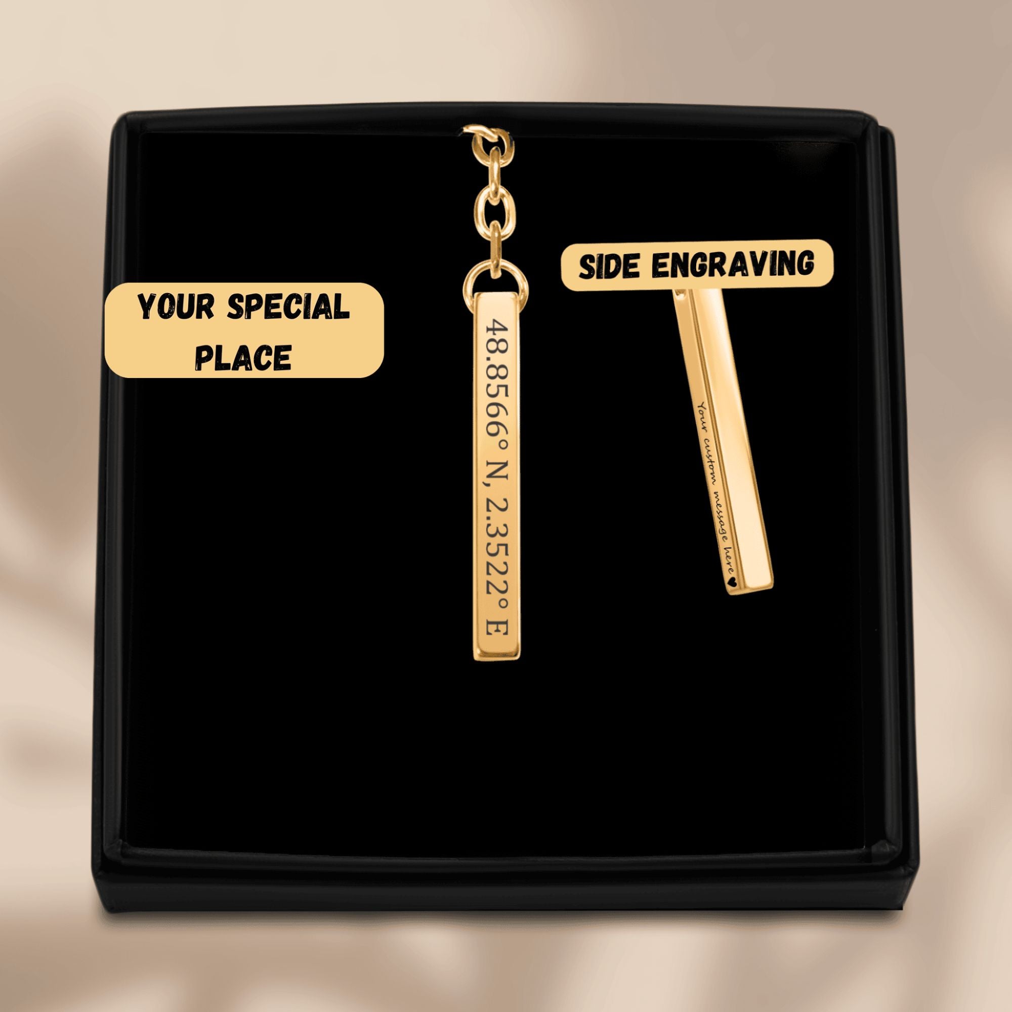 Coordinates Keychain