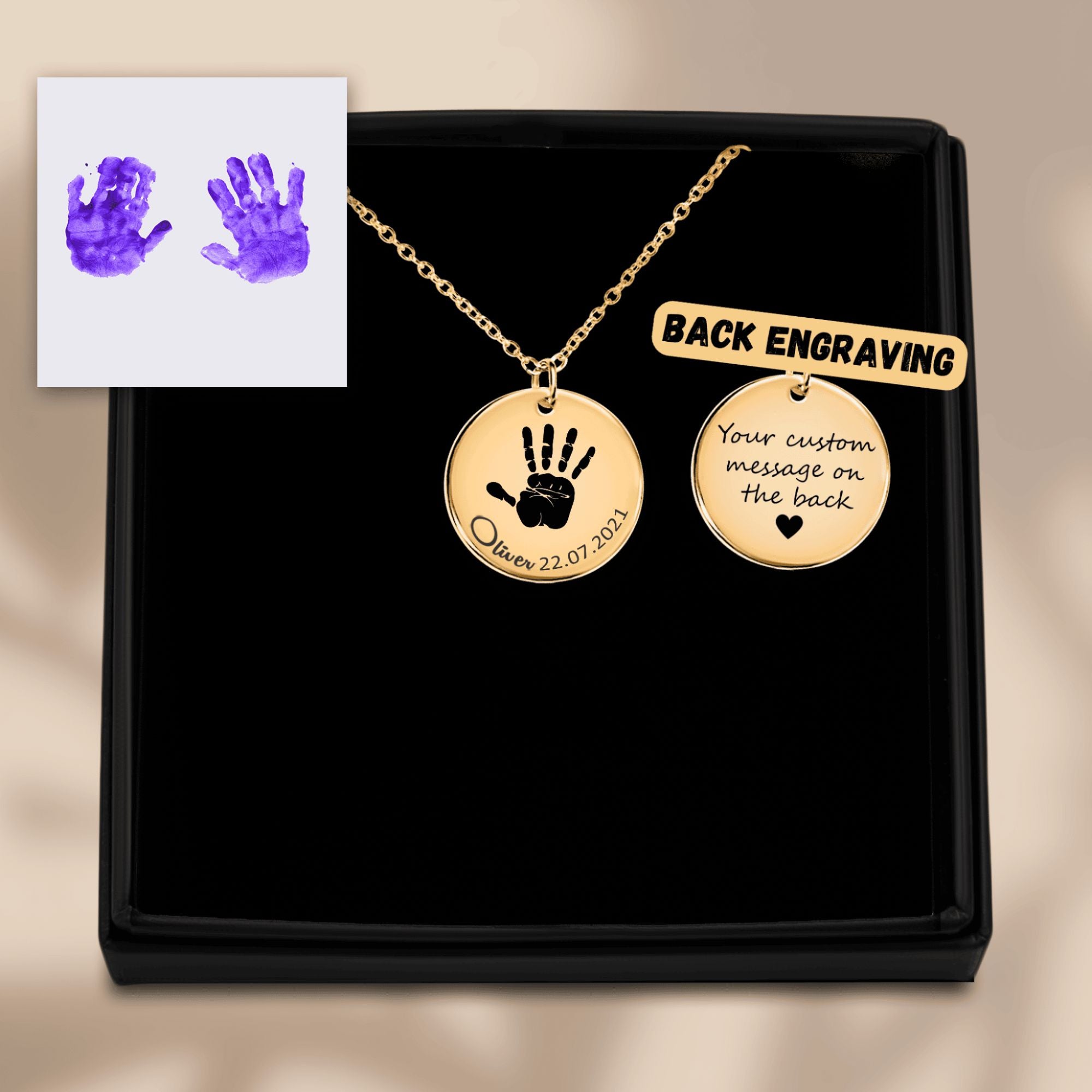 Actual Hand Print Necklace
