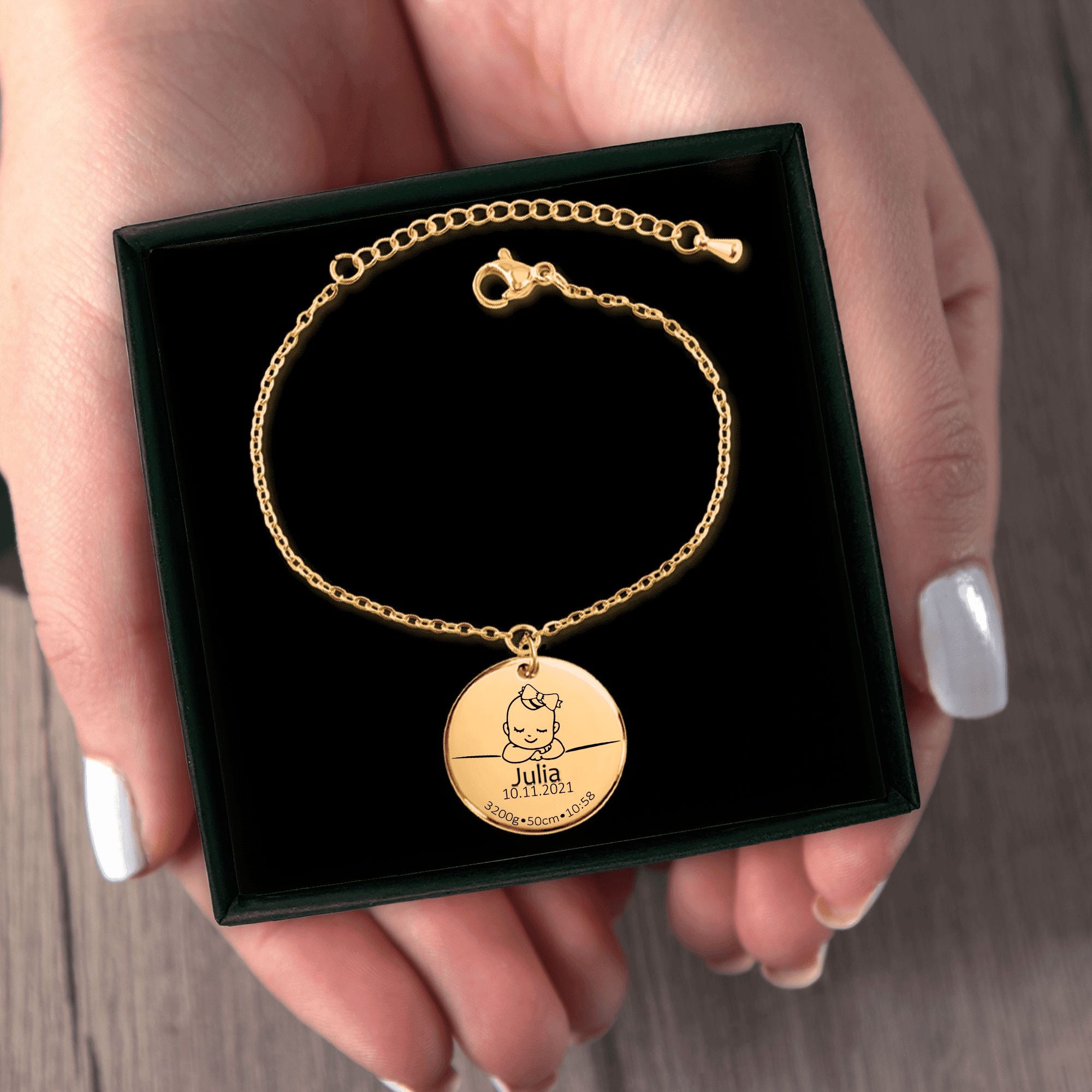 Baby Birth Coin Bracelet