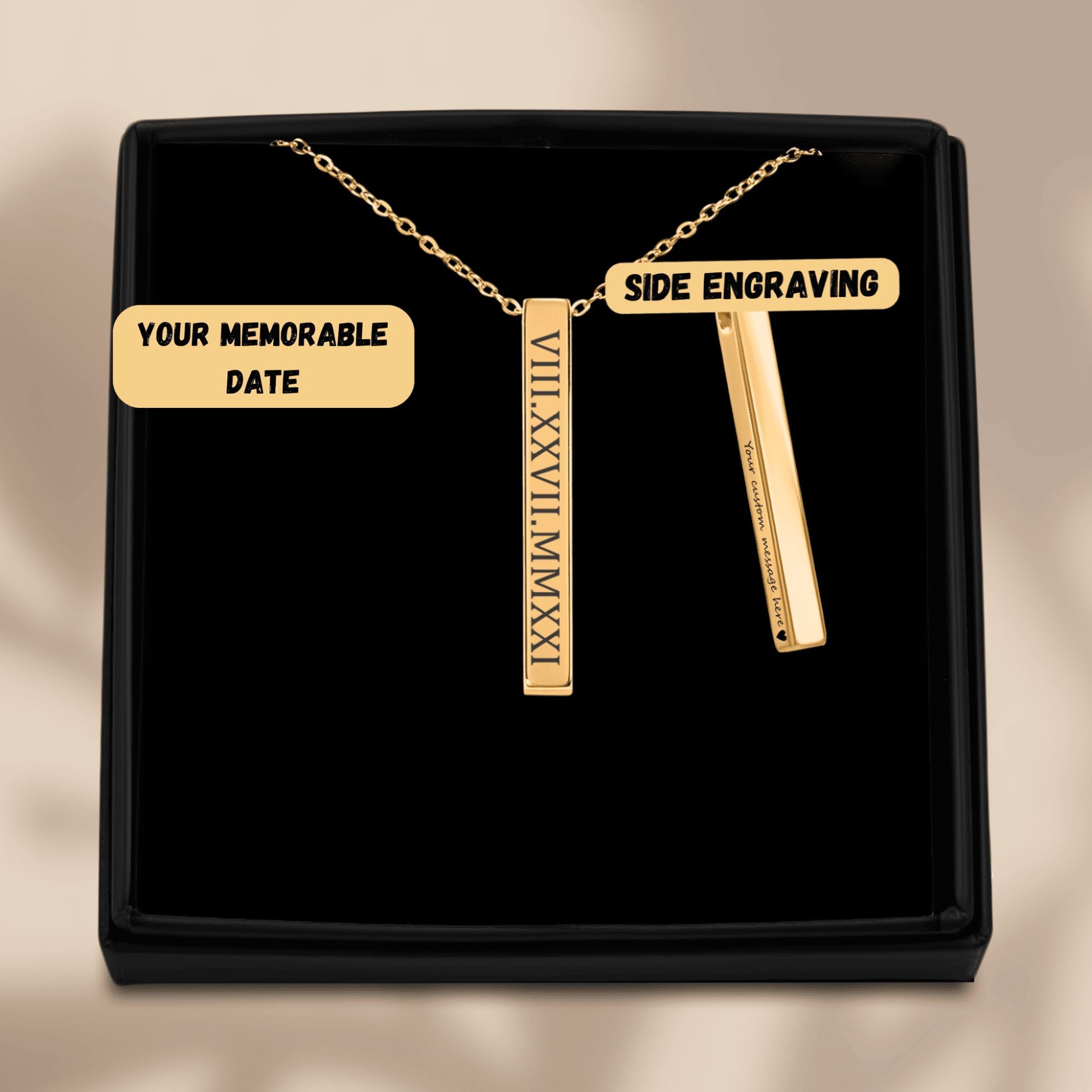 Roman Date Necklace