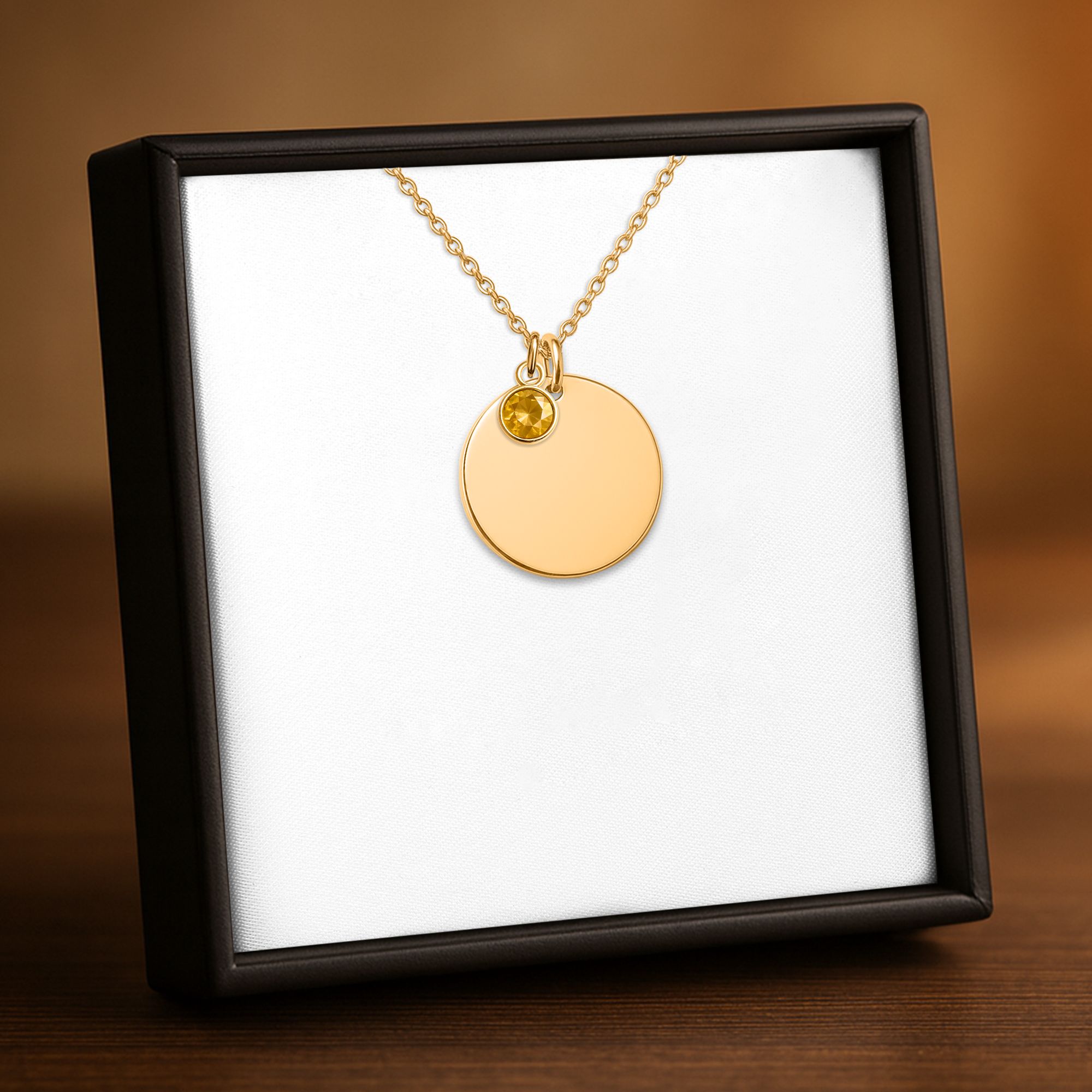 Coin Necklace with Birthstone
