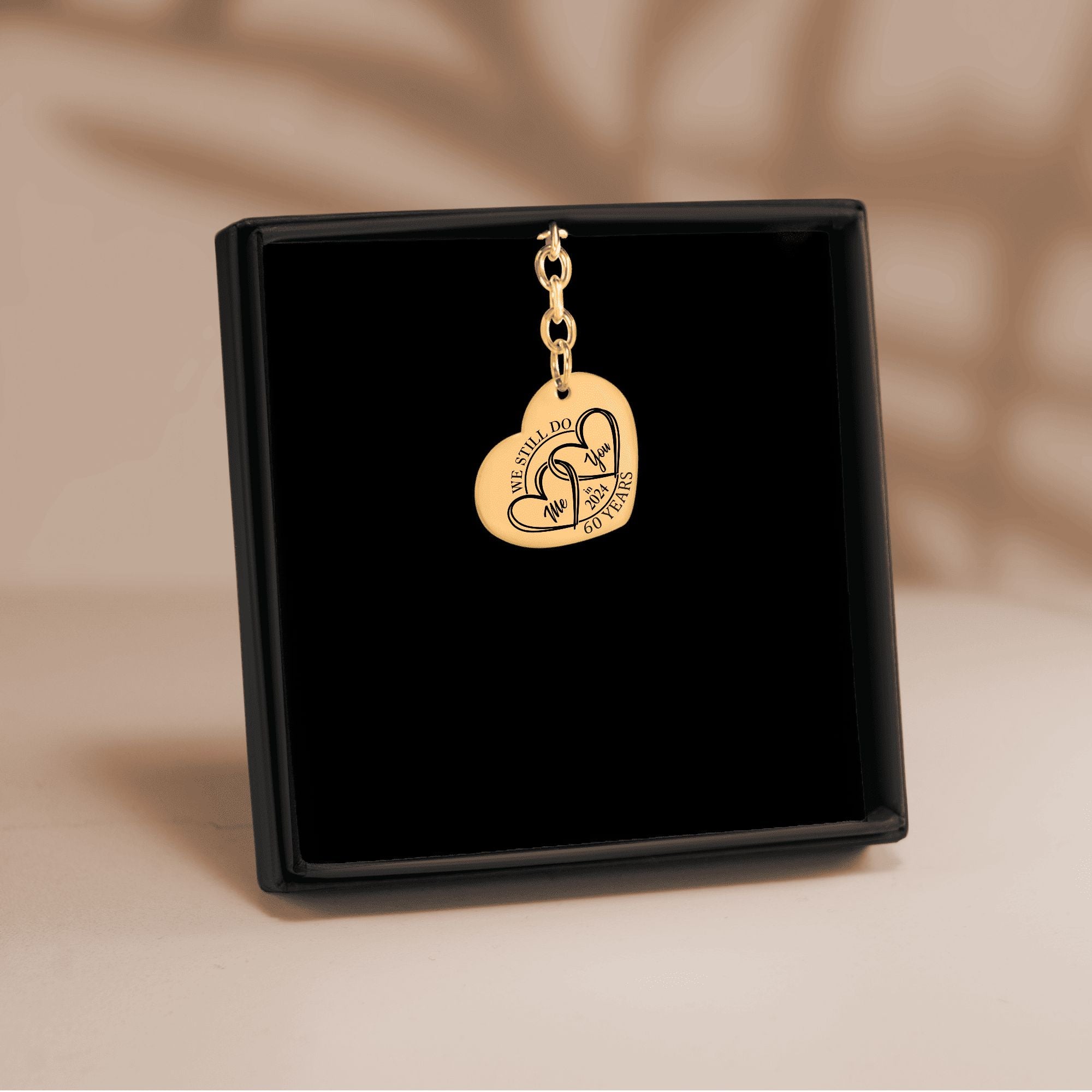Heart Keychain - 60th Years Anniversary