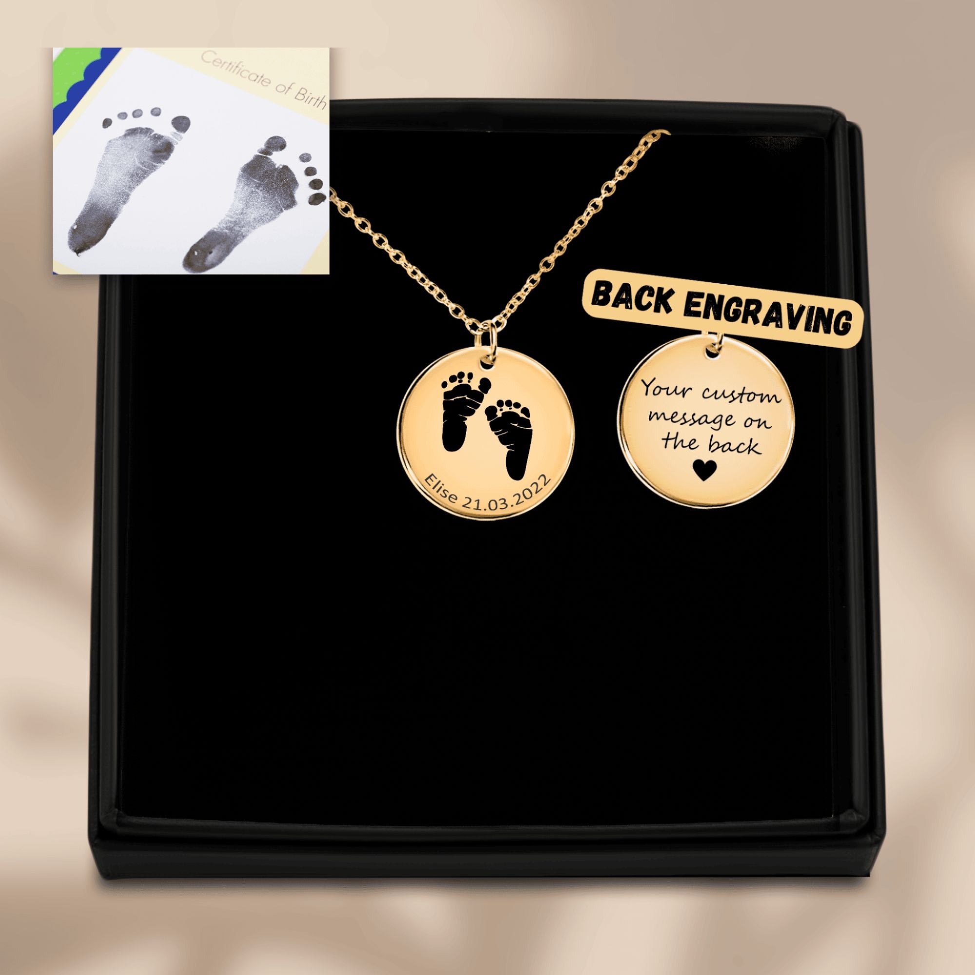 Actual Feet Print Necklace