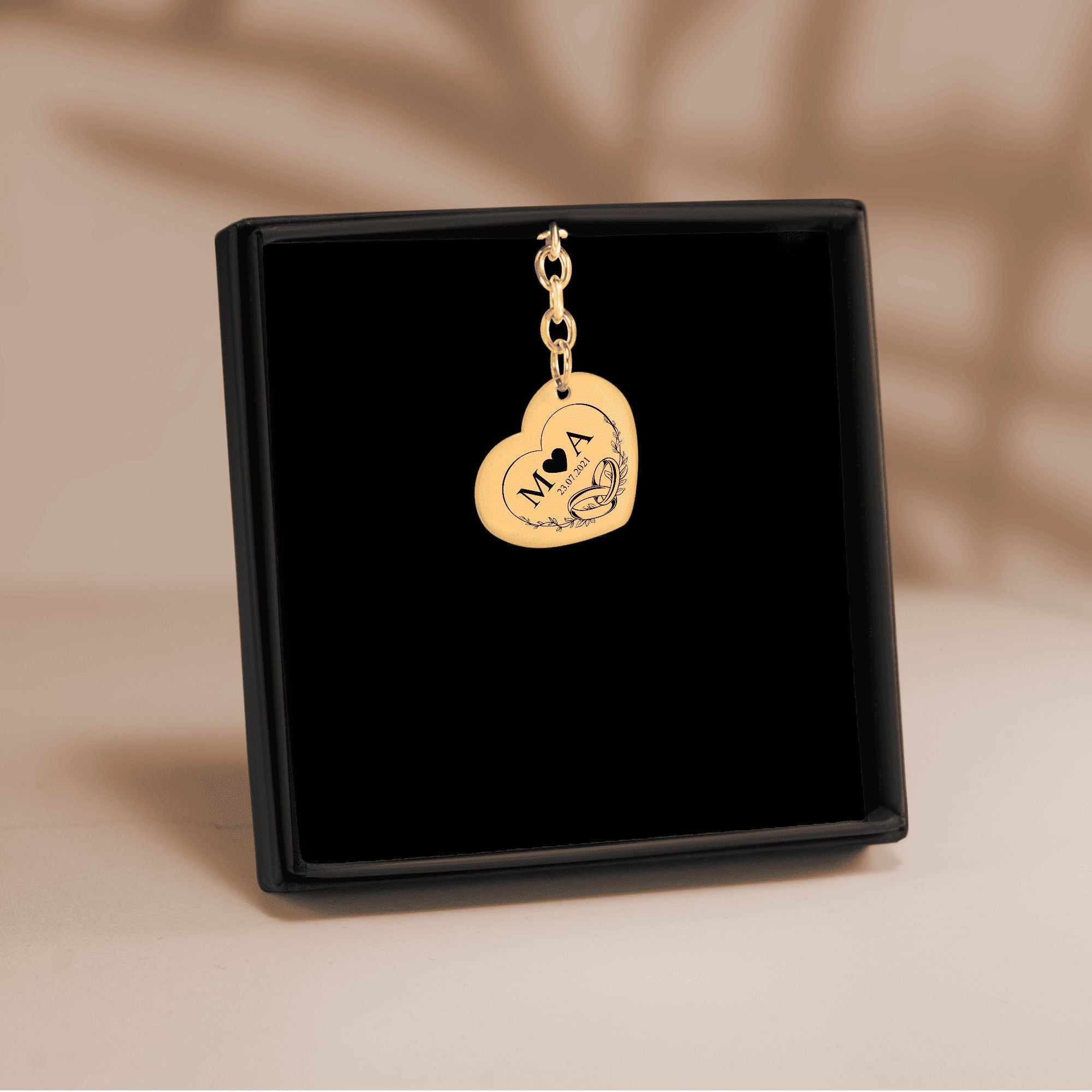 Heart Keychain - Timeless Bond Initials