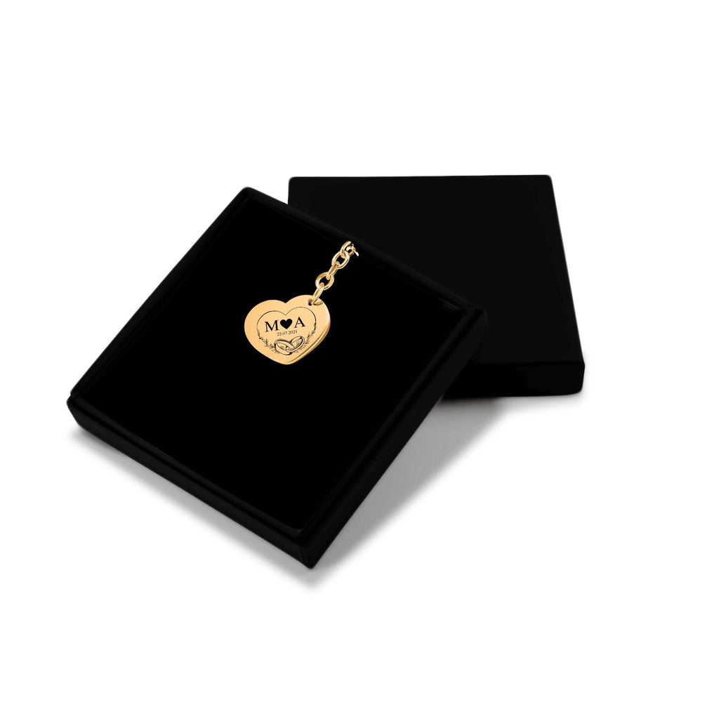 Heart Keychain - Timeless Bond Initials