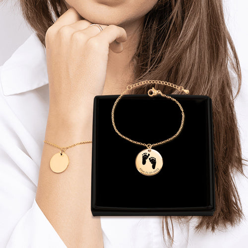 Actual Feet Print Coin Bracelet
