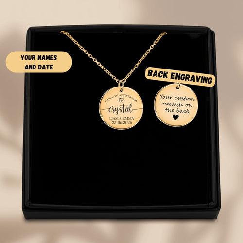Coin Necklace - 15th Crystal Anniversary