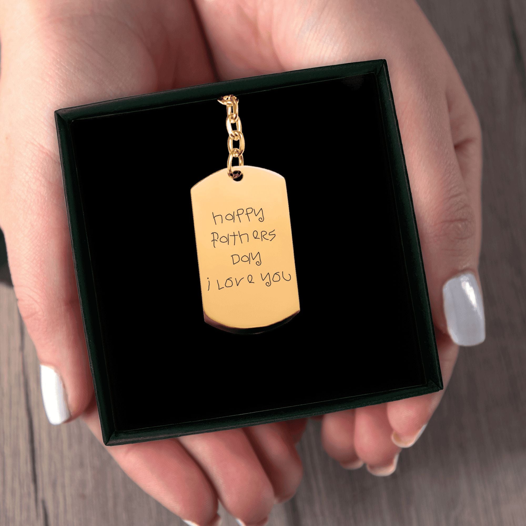 Handwritten Message Tag Keychain