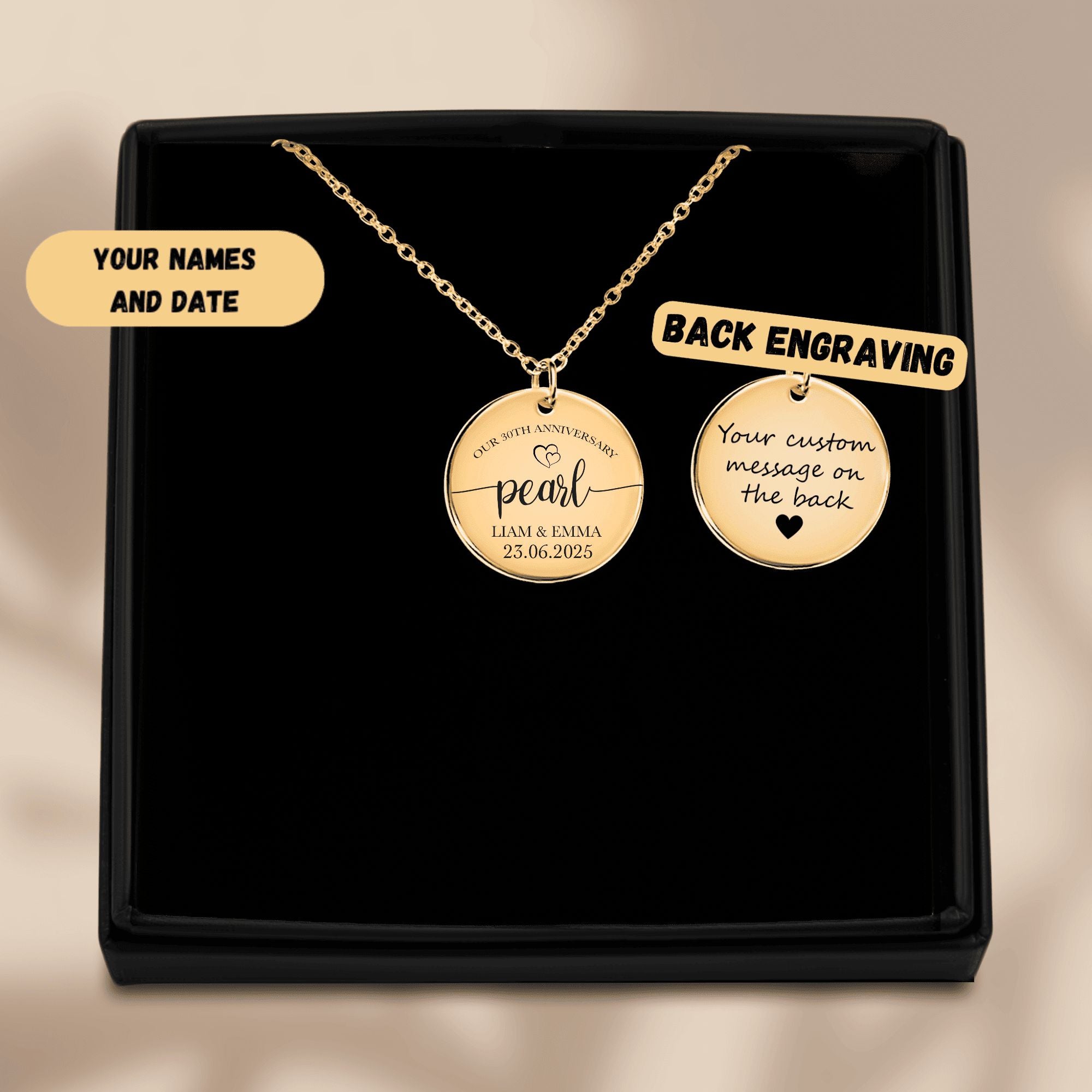 Coin Necklace - 30th Pearl Anniversary