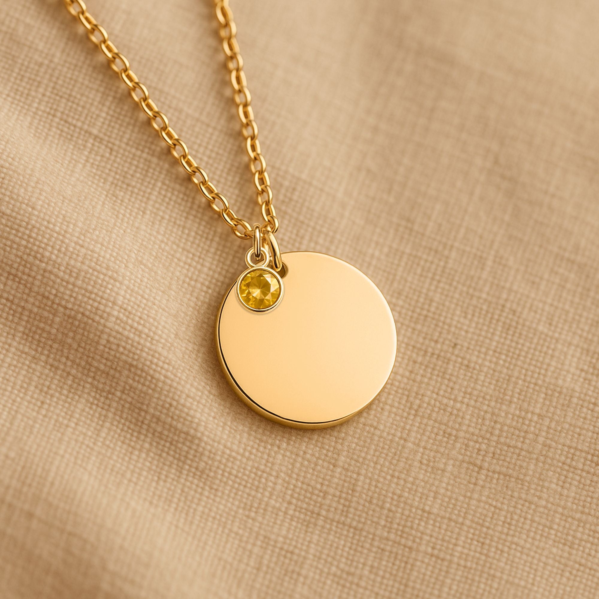 Coin Necklace with Birthstone