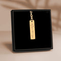 Name & Birthflower Vertical Bar Keychain