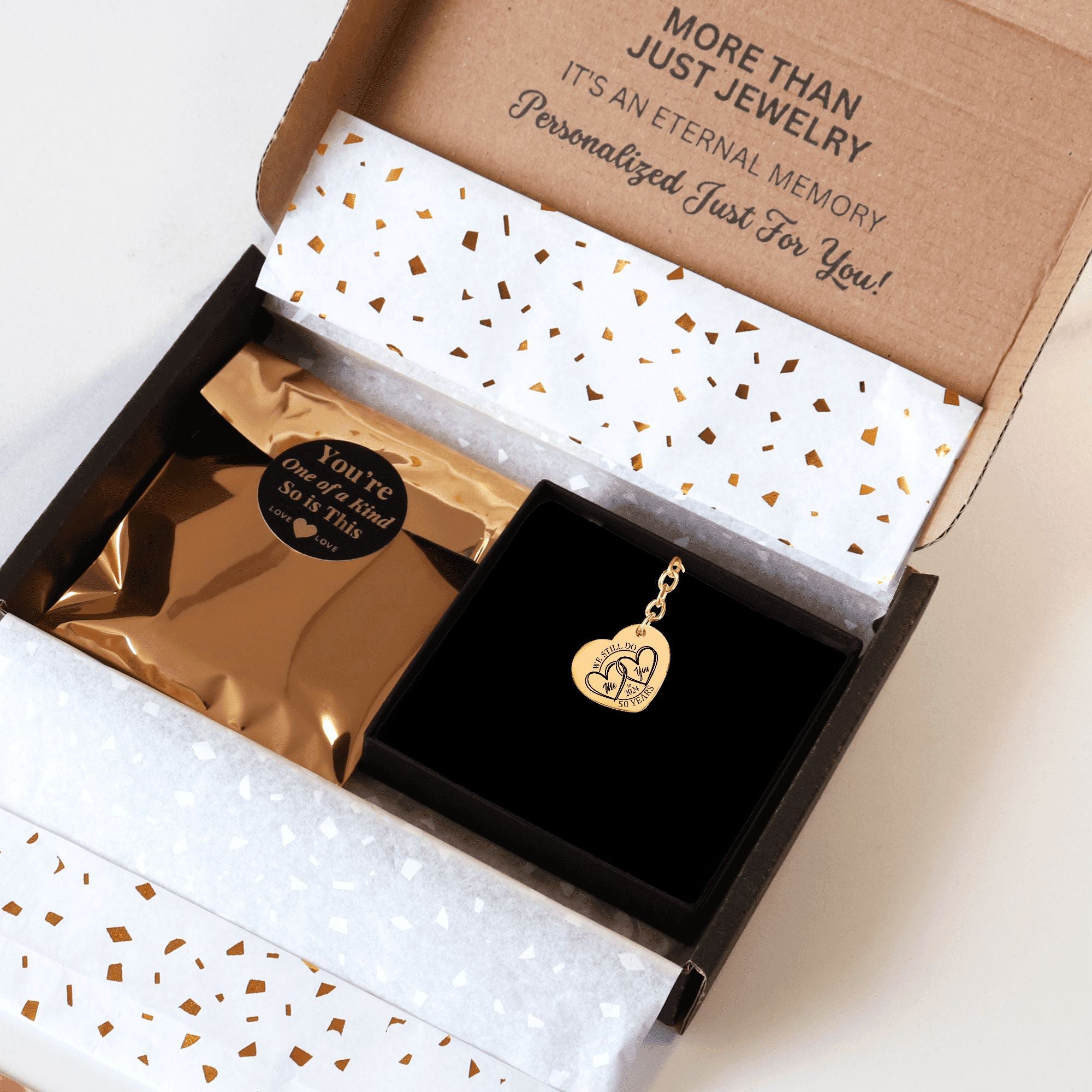 Heart Keychain - 50th Years Anniversary