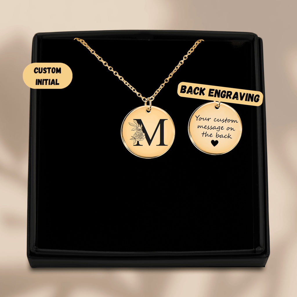 Floral Initial Necklace – M