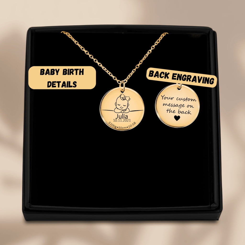 Baby Birth Details Necklace