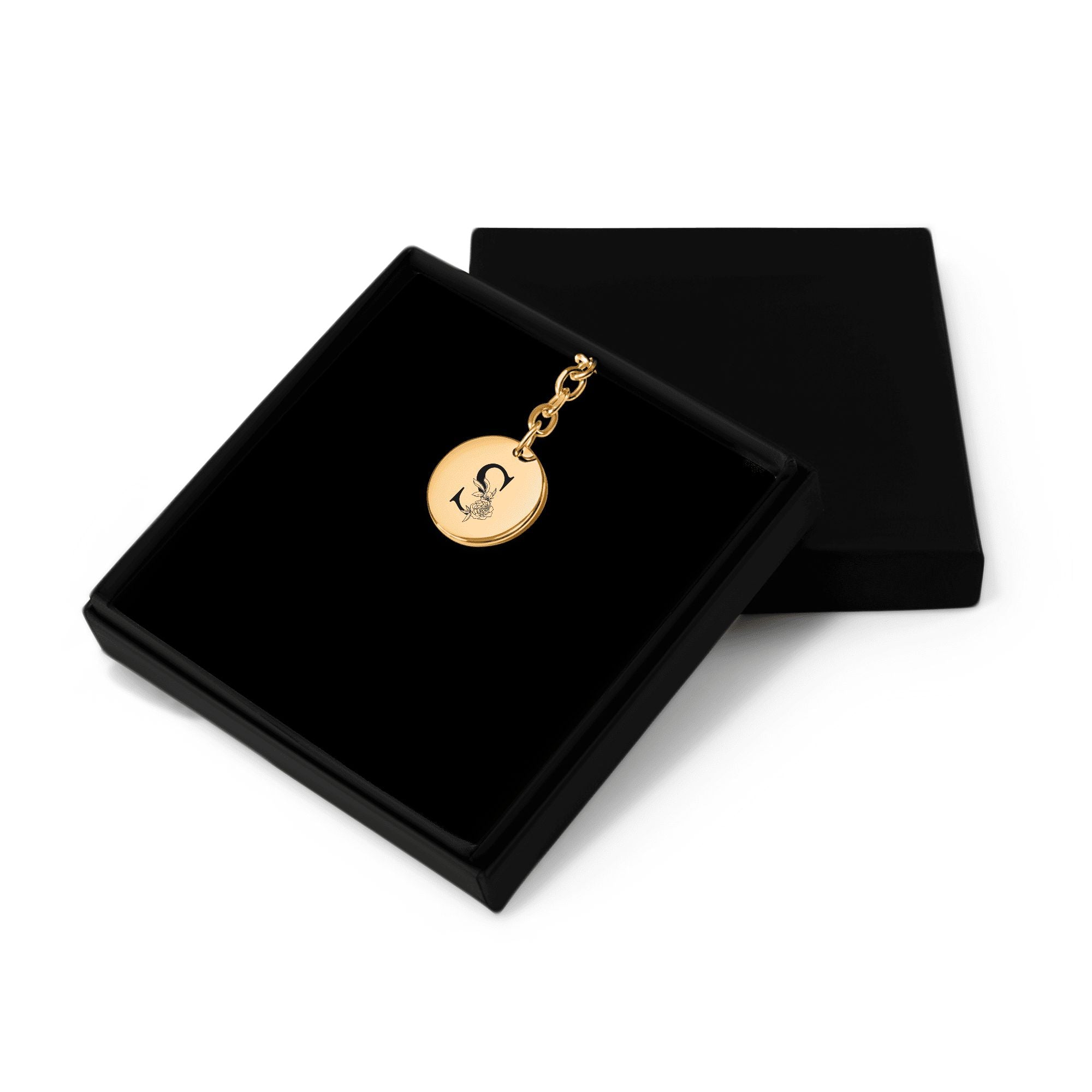 Floral Initial Keychain – S