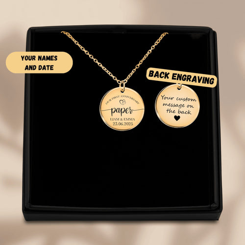 Coin Necklace - 1st Paper Anniversary