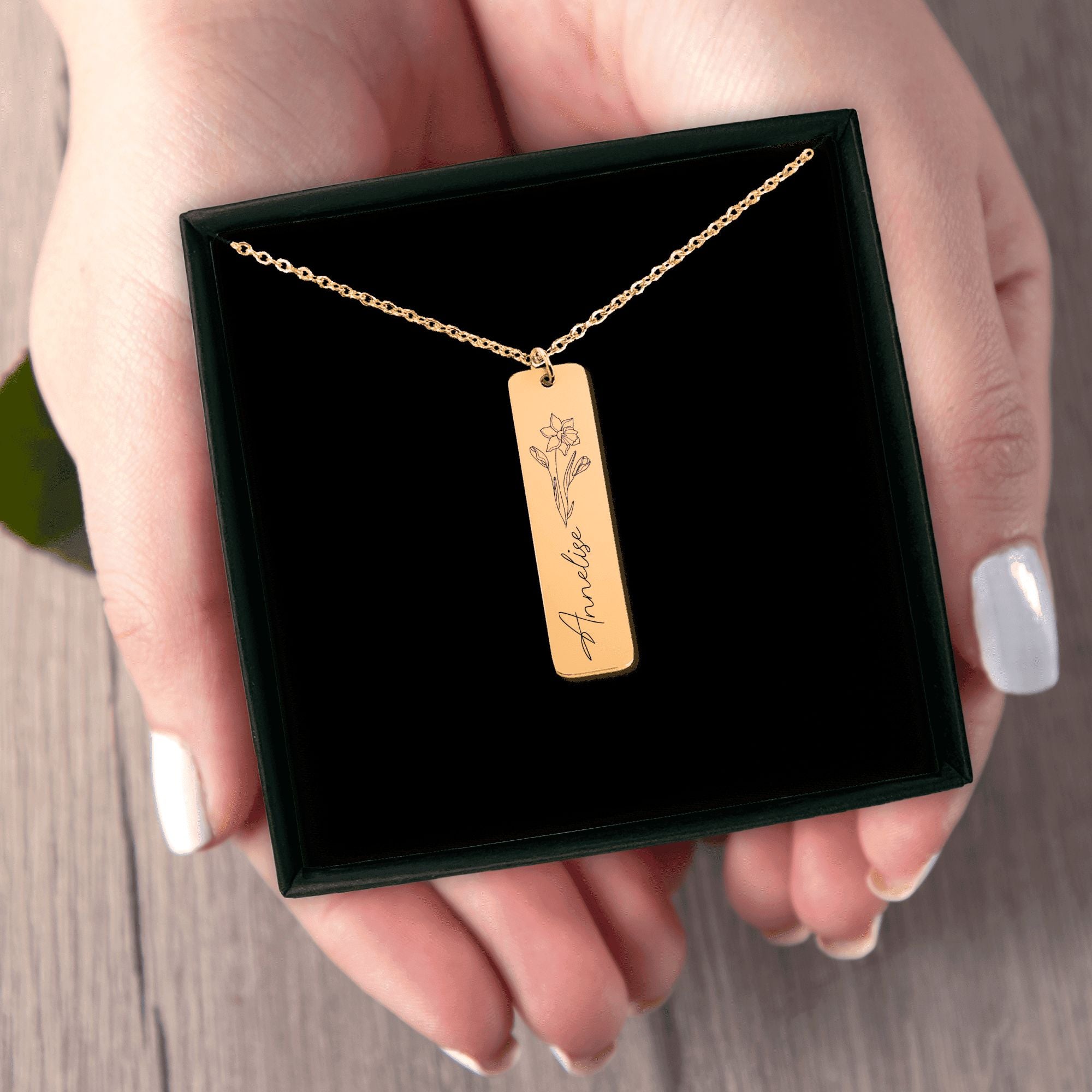 Name & Birthflower Necklace