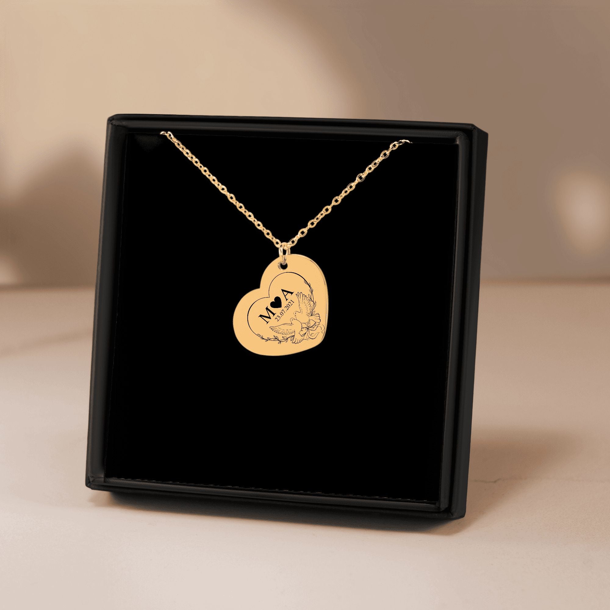 Heart Necklace - Eternal Love Initials H.N