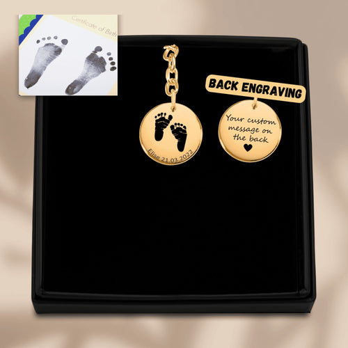 Actual Feet Print Coin Keychains
