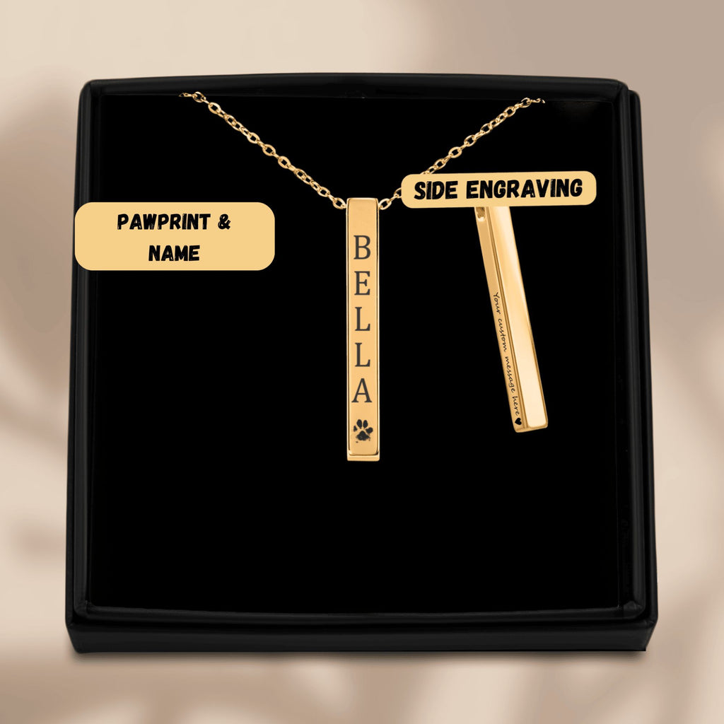 Pet Name & Paw Necklace
