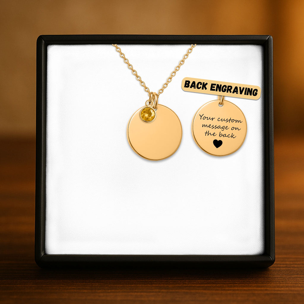 Coin Necklace with Birthstone