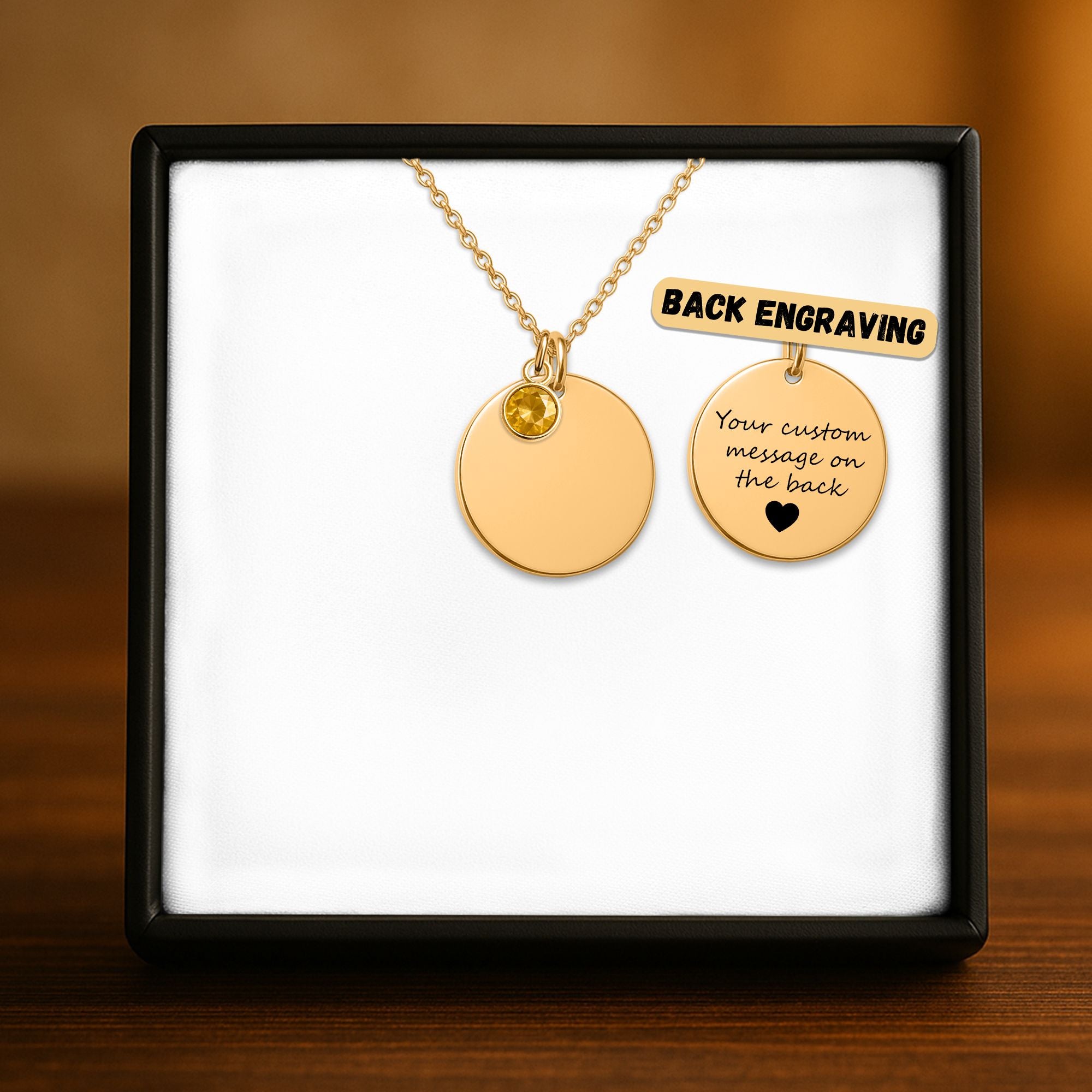Coin Necklace with Birthstone
