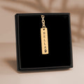 Pet's Name & Paw Print Vertical Bar Keychain
