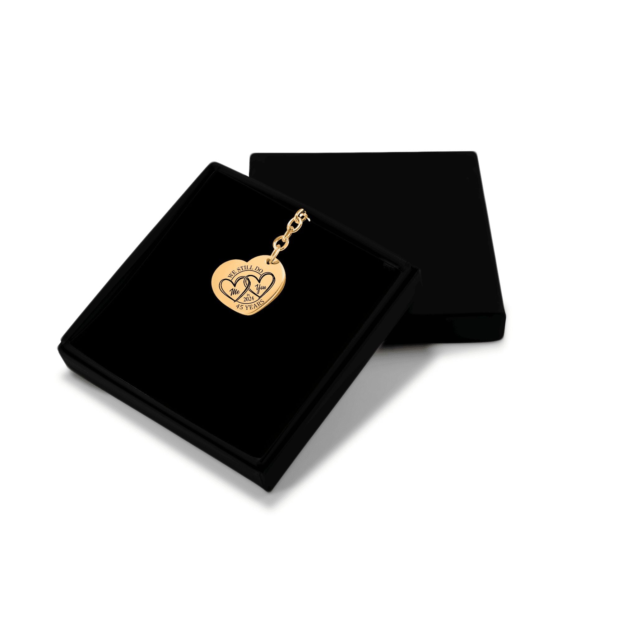 Heart Keychain - 45th Years Anniversary