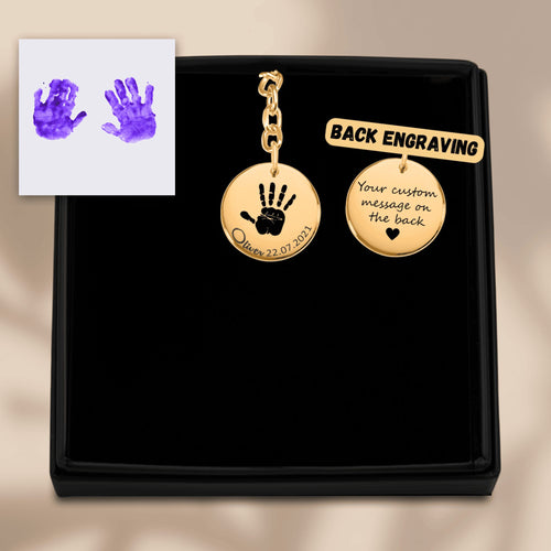 Actual Hand Print Coin Keychains