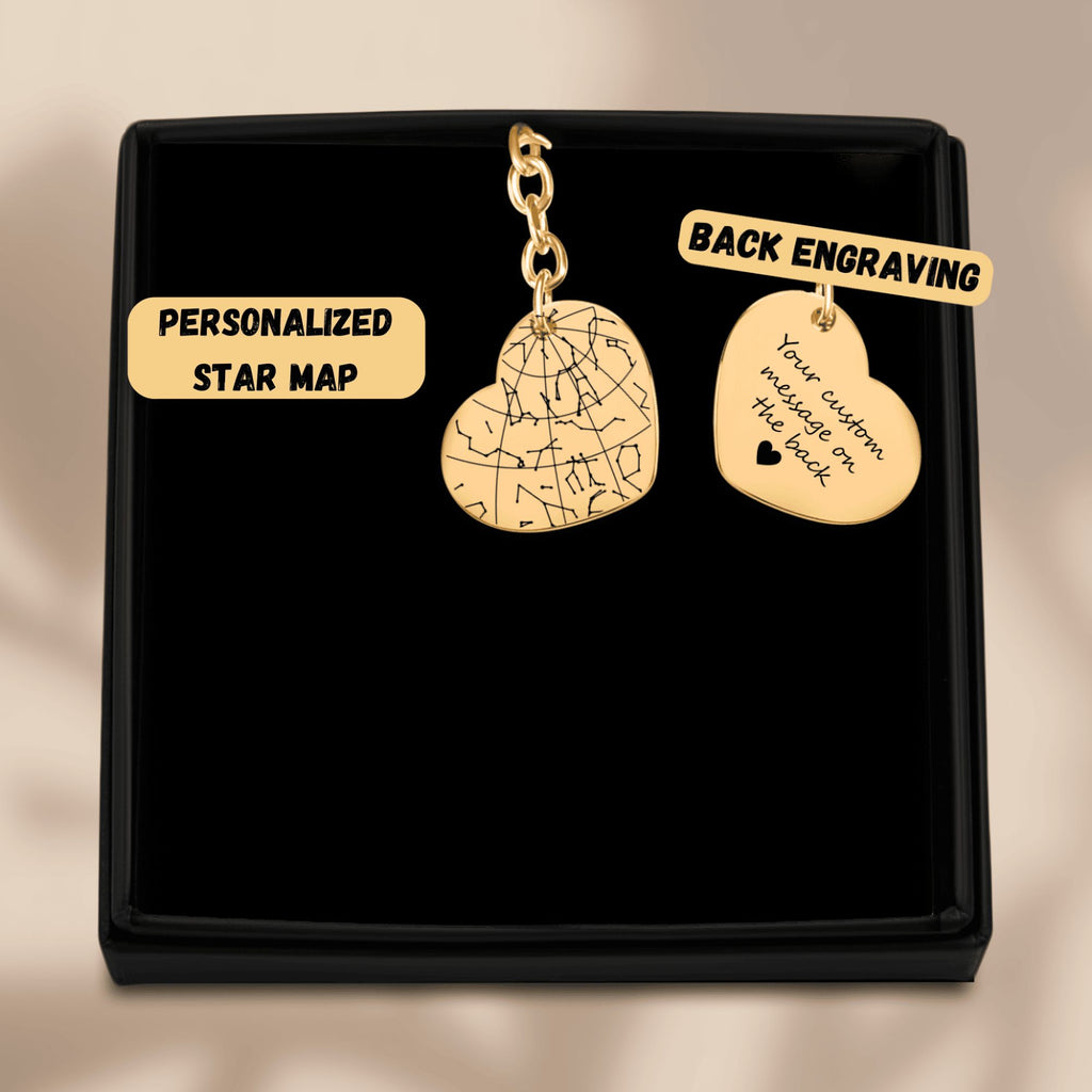 Star Map Heart Keychain