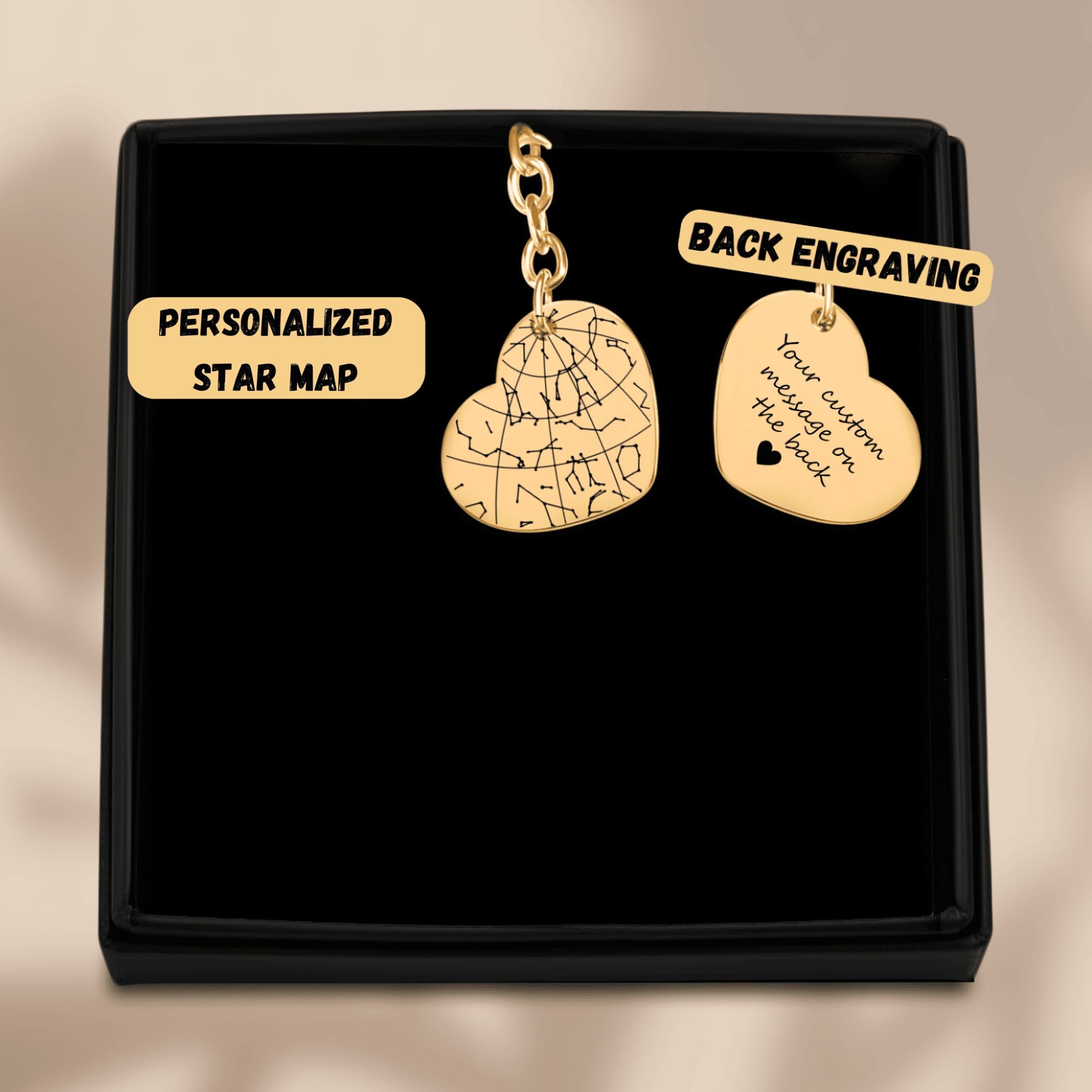 Star Map Heart Keychain