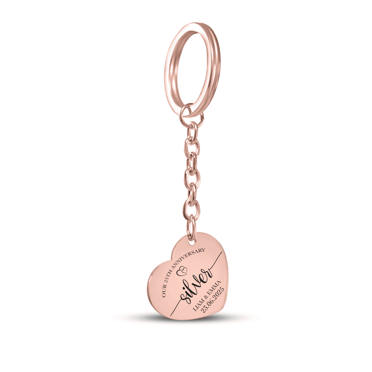 Heart Keychain - 25th Silver Anniversary