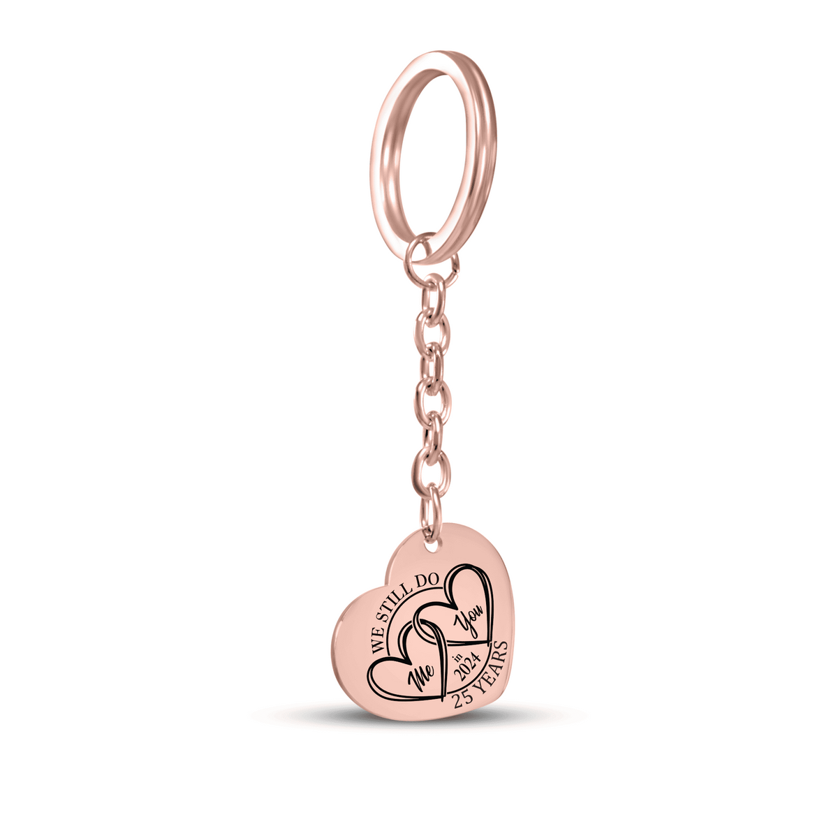 Heart Keychain - 25th Years Anniversary