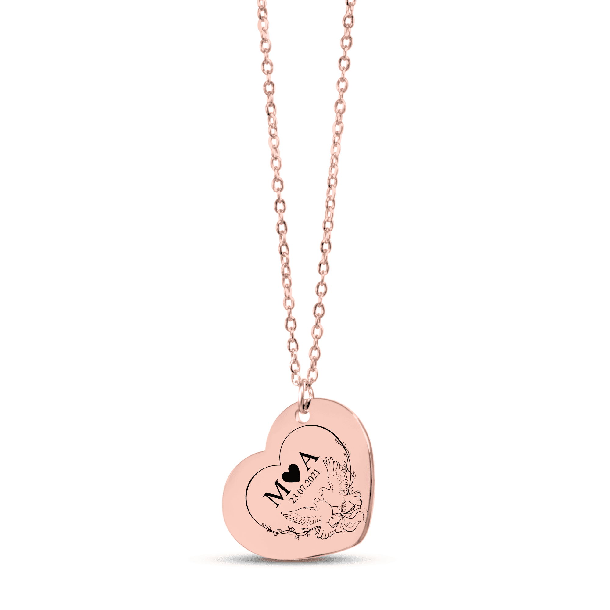 Heart Necklace - Eternal Love Initials H.N