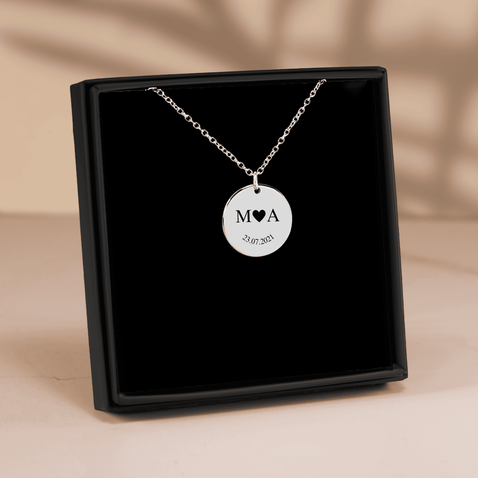 Coin Necklace - Etched In Time Initials