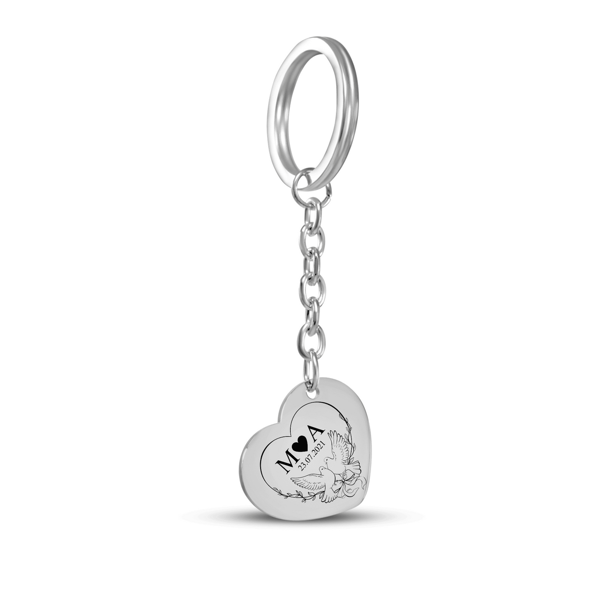 Heart Keychain - Eternal Love Initials