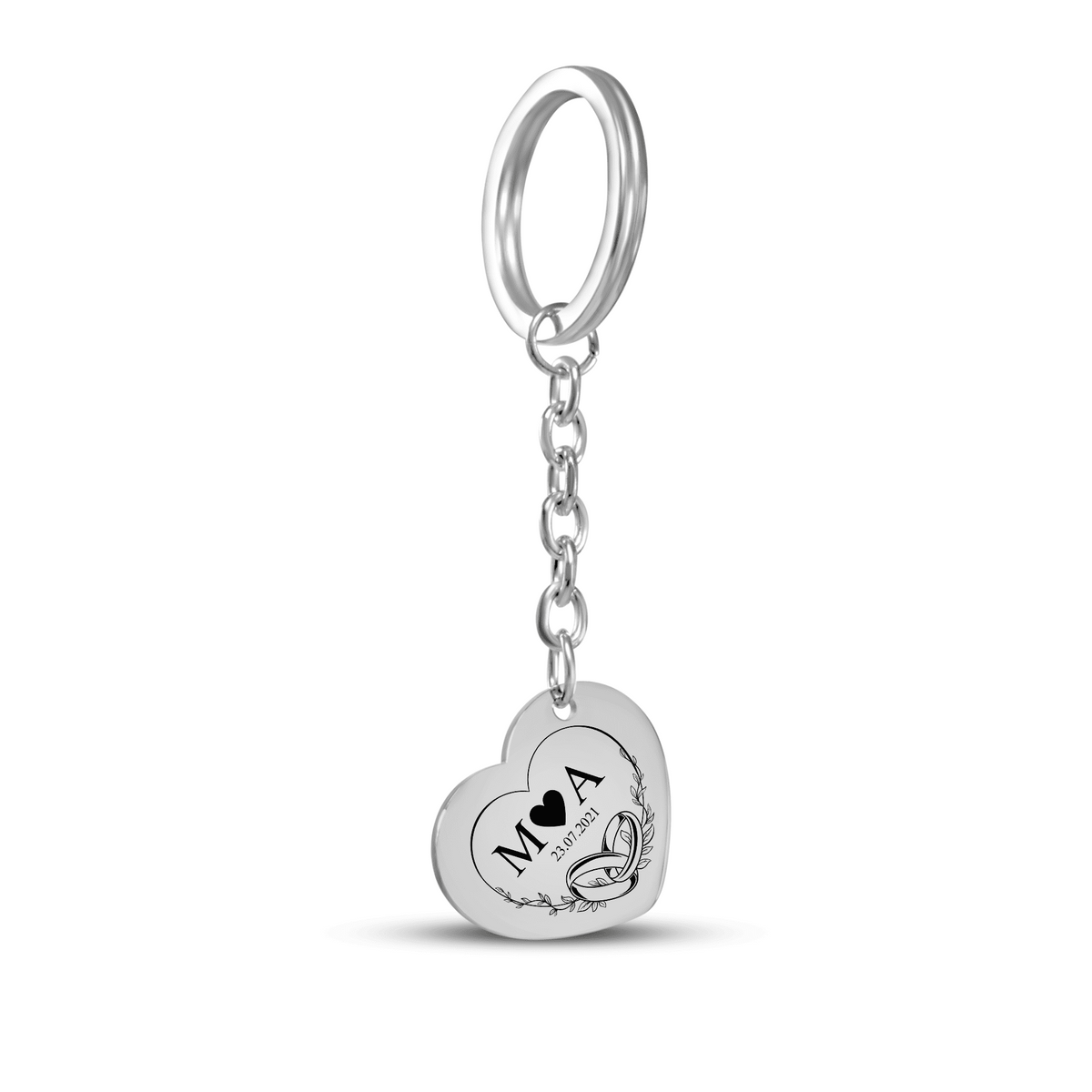 Heart Keychain - Timeless Bond Initials