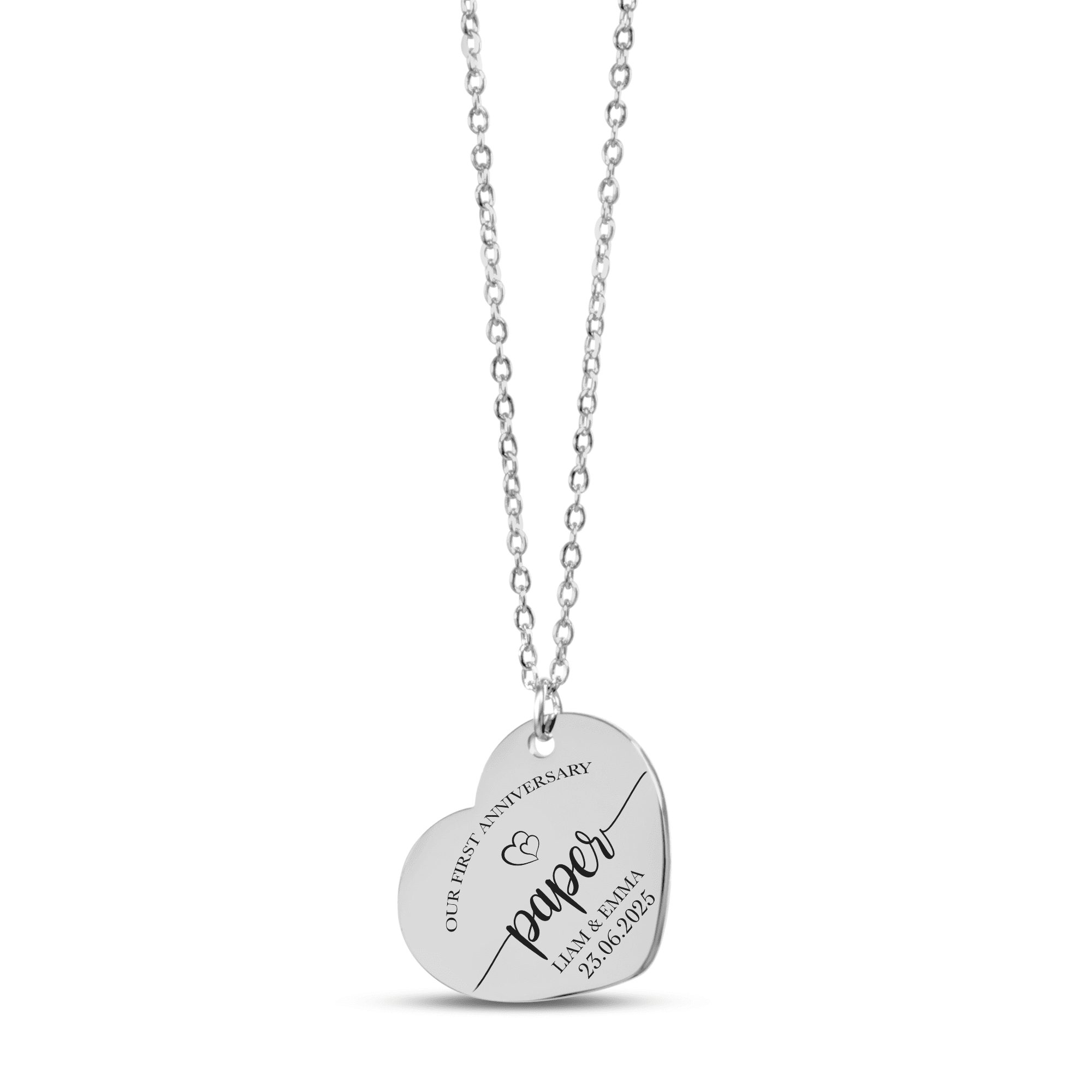 Heart Necklace - 1st Paper Anniversary