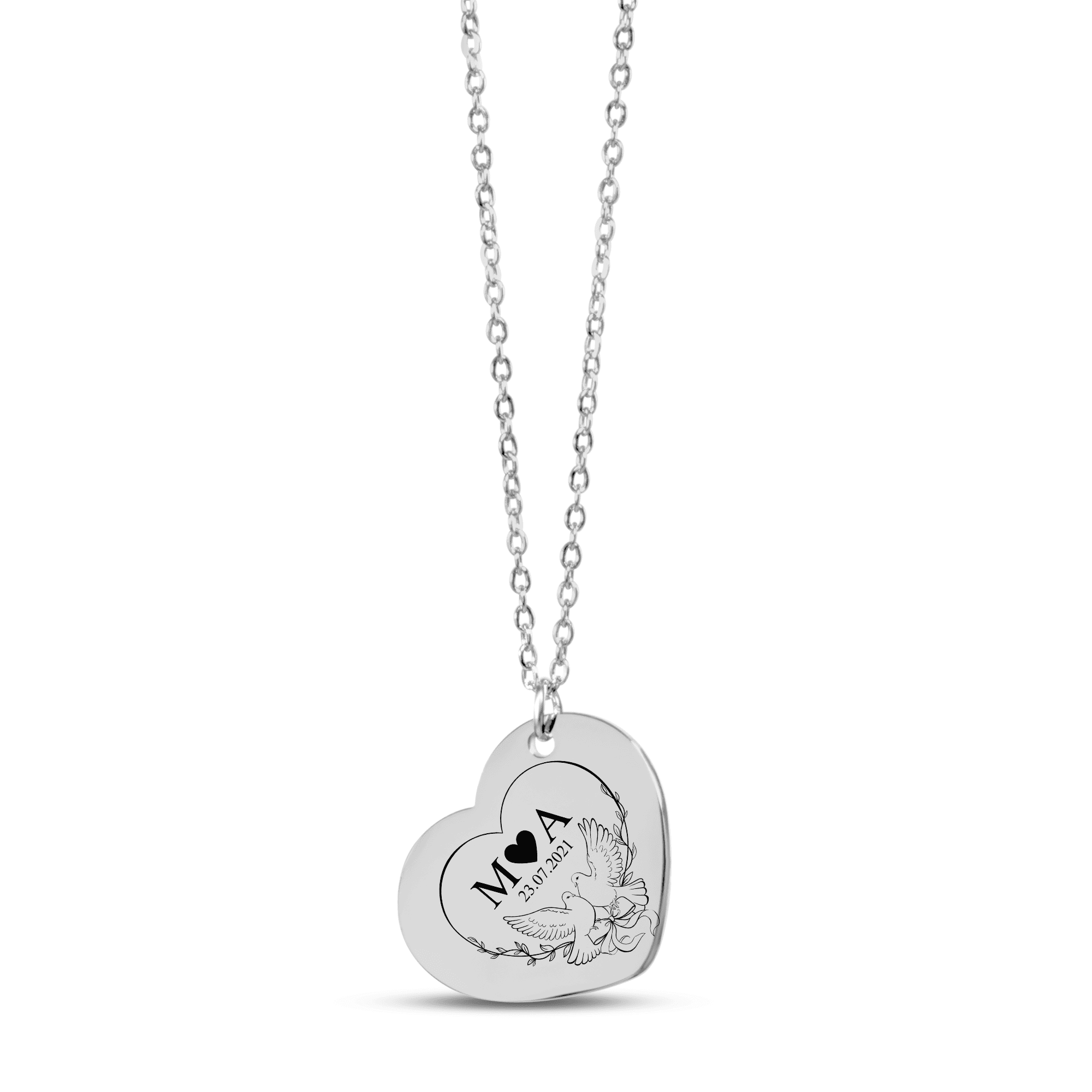 Heart Necklace - Eternal Love Initials H.N