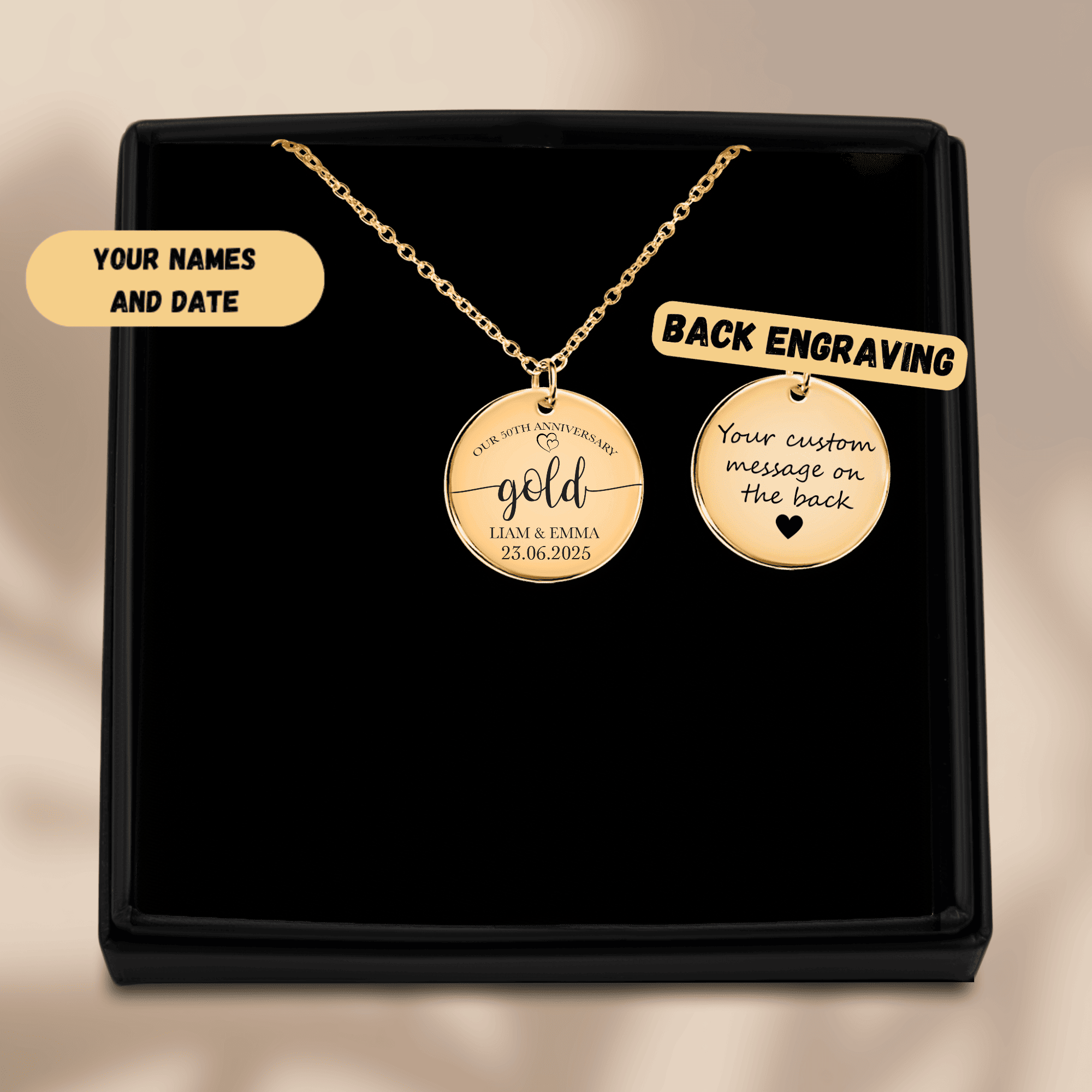 Coin Necklace - 50th Gold Anniversary