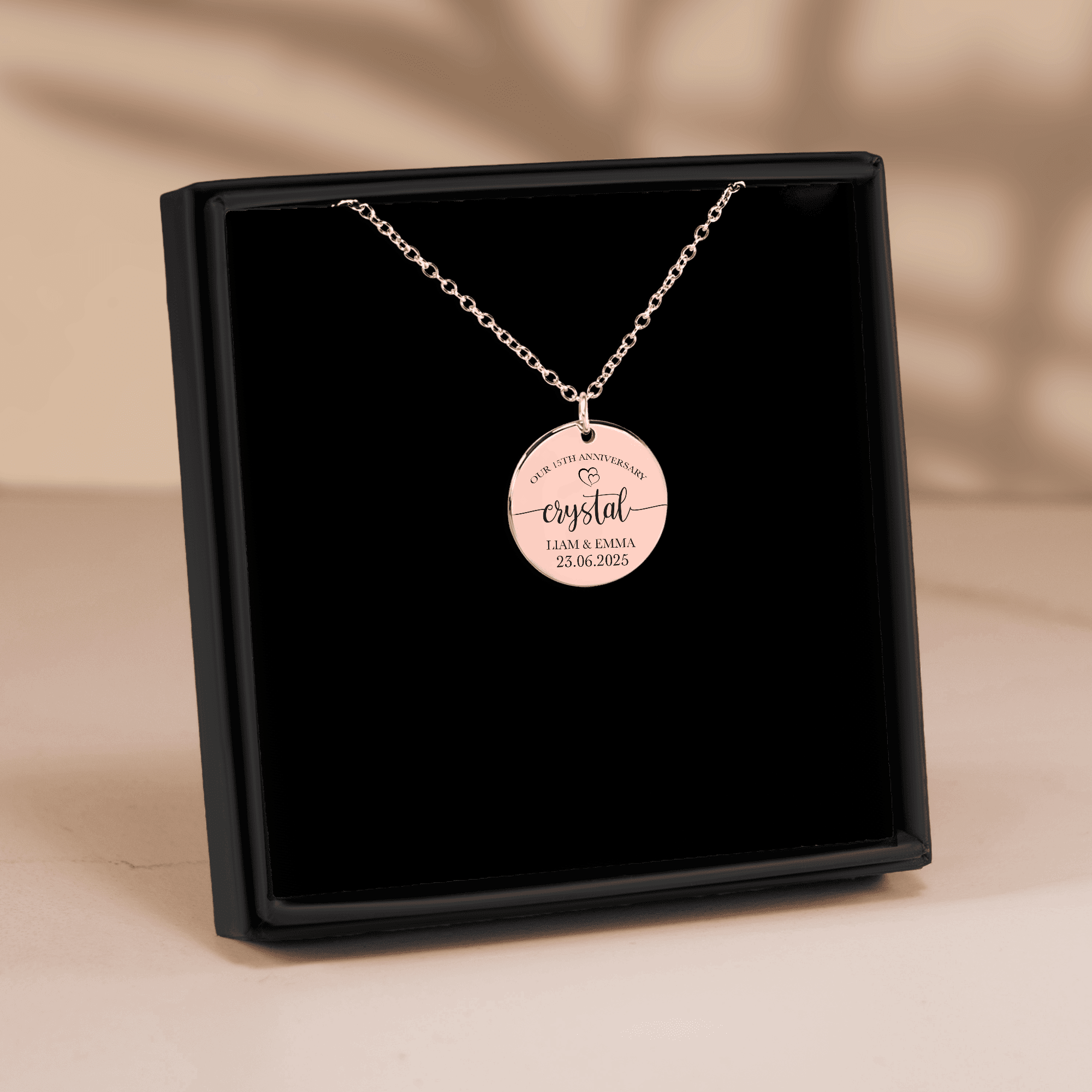 Coin Necklace - 15th Crystal Anniversary